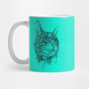 Cat draw with scribble art style Mug